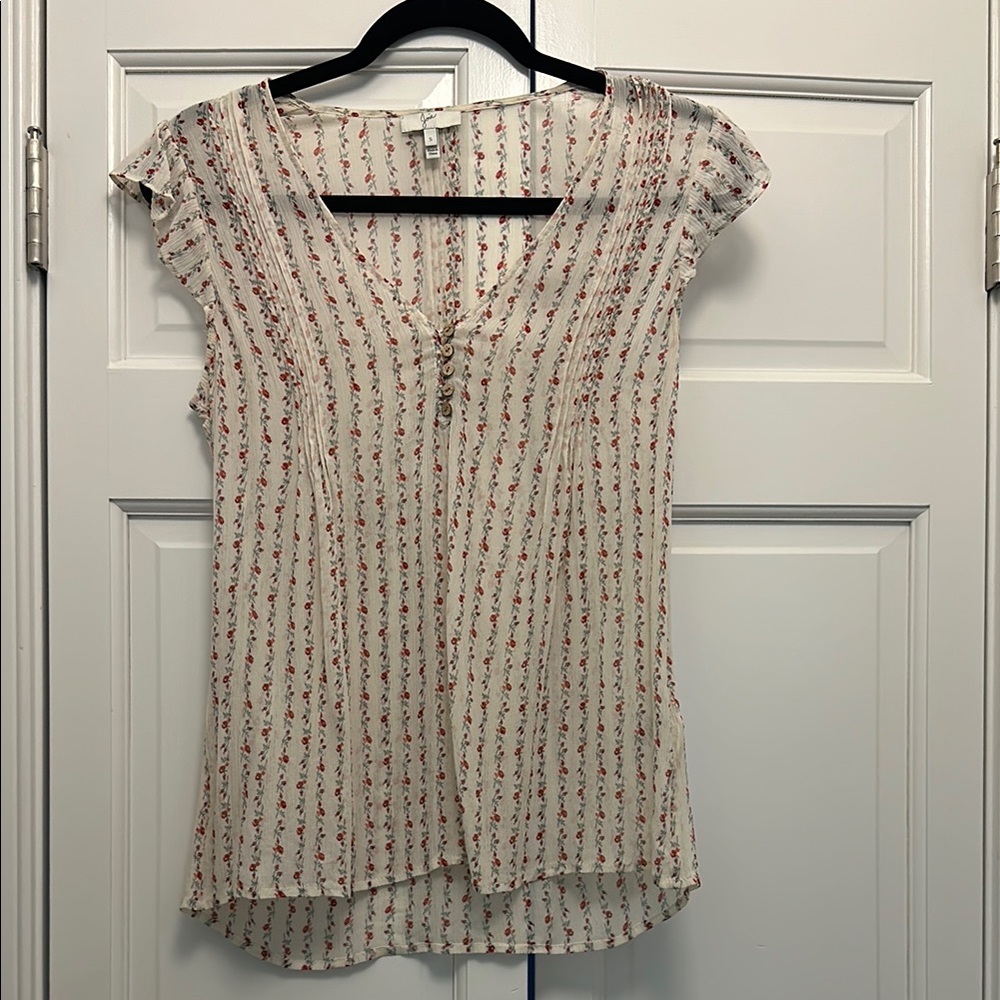 Joie Floral White Blouse